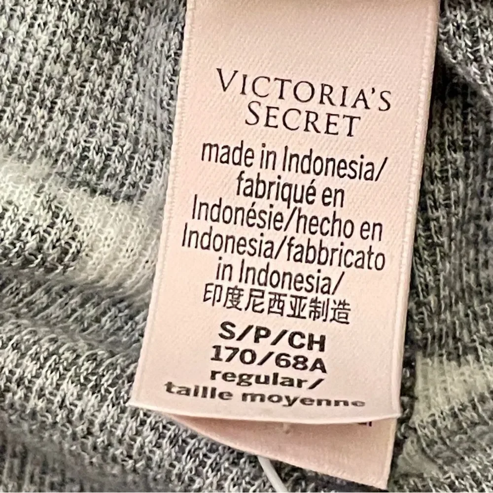 Victoria’s Secret Jogger Pajama Set Stars Gray and White Size Small